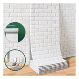 Renkli Duvarlar Kendinden Yapışkanlı Beyaz Tuğla Desen 3D Banyo, Balkon , Konteyner Kaplama Duvar Kağıdı Paneli Tek Parça 70X500 cm - 70 x 500 cm