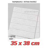 Renkli Duvarlar Kendinden Yapışkanlı Duvar Kağıdı Esnek Köpük Paneli 3d Boyutlu Tuğla Desen Beyaz 1 Adet 35x38 Cm