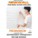 Renkli Duvarlar Kendinden Yapışkanlı Esnek Köpük Taş Desen Duvar Kağıdı Paneli