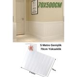 Renkli Duvarlar Kendinden Yapışkanlı Tek Parça Lambiri Model 70x500cm Salon Koridor Sünger Duvar Kağıdı Paneli NW43