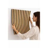 Renkli Duvarlar Kreatif Yapışkanlı Kahverengi Akustik Esnek Lambiri 68x68cm Ofis Salon Ev Duvar Paneli Kağıdı NW190