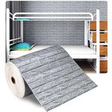 RENKLİ DUVARLAR NW02-70X500cm Kendinden Yapışkanlı Gri Tuğla Desen 3D Duvar Kağıdı Paneli Tek Parça