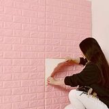 Renkli Duvarlar Nw03 Pembe Kendinden Yapışkanlı 3d Dekoratif Duvar Paneli
