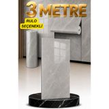 Renkli Duvarlar Shiny 30x60cm Mermer Desenli Yapışkanlı Esnek Karavan Banyo Wc Duvar Kaplama Paneli Kağıdı