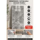Renkli Duvarlar Shiny Antrasit Mermer Desenli 60x30cm Yapışkanlı Mutfak Banyo Kaplama Duvar Paneli Kağıdı CF-101