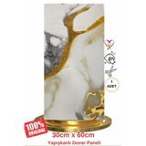 Renkli Duvarlar Shiny Gold Mermer Desenli 30x60cm Yapışkanlı Mutfak Banyo Kaplama Köpük Duvar Paneli Kağıdı TJJC00