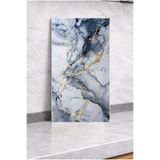 Renkli Duvarlar Shiny Mavi Gold Mermer Desenli 60x30cm Yapışkanlı Mutfak Banyo Kaplama Duvar Paneli Kağıdı TX-6969