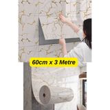 Renkli Duvarlar Shiny Naturel Gold Mermer Desenli 30x60cm Yapışkanlı Mutfak Banyo Köpük Duvar Paneli Kağıdı Tx-077