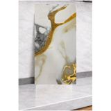 Renkli Duvarlar Shiny Naturel Gold Mermer Desenli 60x30cm Yapışkanlı Mutfak Banyo Kaplama Duvar Paneli Kağıdı TJJC00