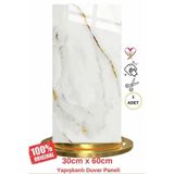 Renkli Duvarlar Shiny Silik Gold Mermer Desenli 30x60cm Yapışkanlı Mutfak Banyo Köpük Duvar Paneli Kağıdı TX-076