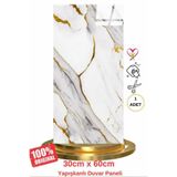 Renkli Duvarlar Shiny Yaldızlı Mermer Desenli 30x60cm Yapışkanlı Mutfak Banyo Kaplama Köpük Duvar Paneli Kağıdı ls60