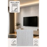 Renkli Duvarlar Yapışkanlı Açık Gri Akustik Esnek Lambiri 68cmx68cm Ofis Salon Ev Köpük Duvar Paneli Kağıdı NW191