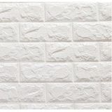 Renkli Duvarlar Yapışkanlı Sünger Beyaz Tuğla Duvar Kağıdı Paneli 70X77 Cm 6 Adet