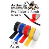 Renkli Elektrik Bandi 100 Adet Pvc Izolo Bant Elektrikci Bandi Su Gecirmez Isiya Dayanikli Yalitim Bandi