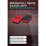 Renkli Eva Sünger Tutacaklı 40 Adet Mıknatıslı Tahta Silgisi - Sınıf Kullanımına Uygun Bx-313452