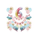 Renkli Folyo Balon Rakam Set Dogum Günü Süsü Yaş 6