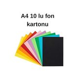 Renkli Fon Kartonu, A4 Boyutunda, 10 Adet, Çok Renkli Karton Kağıt Seti