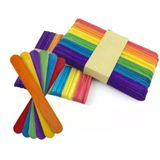 Renkli Genis Dil Cubugu 100 Adet Abeslang En 1.7 Cm ,Boy 15 Cm
