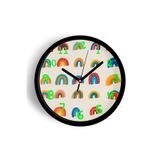 Renkli Gökkuşağı Çocuk Odası Modern Duvar Saati - 35cm - Önü Camlı Siyah Kasa - Sessiz Mekanizma, JH0431S35SKP