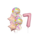 Renkli Happy Birthday Baskılı Folyo Yaş Balon Set 7, 65756455