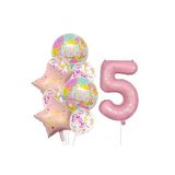 Renkli Happy Birthday Baskılı Folyo Yaş Balon Seti 5 Parça, 65756455