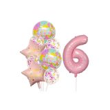 Renkli Happy Birthday Baskılı Folyo Yaş Balon Seti 6 Yaş, 65756455