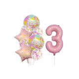 Renkli Happy Birthday Baskılı Folyo Yaş Balon Seti, 65756455