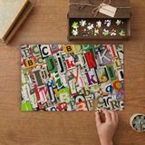 Renkli Harfler Tasarımı 240 Parça Ahşap Puzzle Ahşap Kutuda MP05780