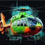 Renkli Helikopter Çizimi Model Mdf tablo 25cmX 35cm