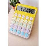 Renkli Hesap Makinesi - 12 Haneli Yuvarlak Tuşlu Mor Hesap Makinesi 3038670958567