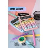 Renkli Hesap Makinesi – Güneş Enerjili ve Pilli, Masaüstü, Dayanıklı ve Pratik