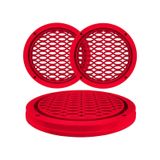 Renkli Hoparlör Kapak 16Cm Led Takılabilir 2 Adet Kırmızı