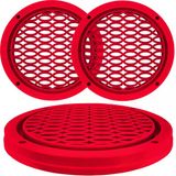 Renkli Hoparlör Kapak 20Cm Led Takılabilir 2 Adet Kırmızı