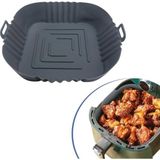 Renkli Isıya Dayanıklı Yıkanılabilir Silikon -Airfryer Kare Model Pişirme Matı 20 cm - Çok Renkli