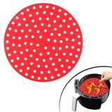 Renkli Isıya Dayanıklı Yıkanılabilir Silikon Fırın Ve Airfryer Yuvarlak Pişirme Matı 23 Cm (5264)