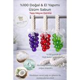 Renkli İzler Atölyesi El Yapımı Üzüm Salkım Sabun (Üçlü Set Kmy Kurdelalı) - Kırmızı Yeşil ve Mor 3’lü Set - 3 Adet