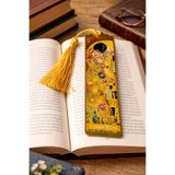 renkli izler atölyesi Sanatsal Tablo Temalı Metal Kitap Ayracı (Gustav Klimt Öpücük)