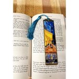 renkli izler atölyesi Sanatsal Tablo Temalı Metal Kitap Ayracı (Van Gogh-Kafe Terasta Gece)
