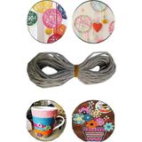 Renkli Jüt Kırnap İpi 10 Metre 1 Adet Mumlu Kırnap İplik Kendir İp Doğal Renkli İp Süsleme Gri