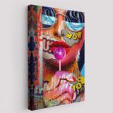 Renkli Kadın Pop Art Sokak Sanatı Dekoratif Kanvas Tablo, Duvar Dekoru 6107