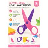 Renkli Kağıt Makası 1 Adet Keyroad Plastik Küt Uç Korumalı Okul Makası Çocuk Makası Okul Öncesi Kreş Ana Sınıfı