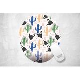 Renkli Kaktüsler Görselli - Baskılı Oval Mouse Pad