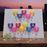 Renkli Kalpli Happy Bırthday Mum Kalpli Mum Kalpli Happy Bırthday Pasta Mumu Renklimum - 1 Adet