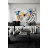Renkli Kanatlar Kelebek Desenli Duvar Halısı Duvar Örtüsü Tapestry Süetimsi Dokulu%100 Polyester Kumaş