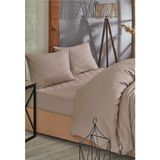 Renkli Kapitone Yatak Koruyucu Alez Nevresim SET%100 Pamuk Nevresim Takımı-Alez Set (Kahverengi, 90 x 190) - 100 x 100 x 10 cm