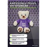 Renkli Kapüşonlu Sweatshirt Giyen 30 Cm Peluş Ayı Oyuncak Hediyelik Bx-313551
