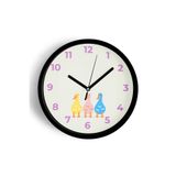 Renkli Kaz/Ördek Çocuk Odası Duvar Saati - 30cm - Önü Camlı Siyah Kasa - Sessiz Mekanizma, JH0966S30SKP