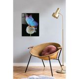 Renkli Kelebek ve Karahindiba Cam Tablo 30X40CM, Şık ve Dekoratif Sanat Eseri - Ahşap - Seçenek 1