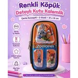 Renkli Köpüklü Şeffaf Kalemlik, 2 Gözlü, 21X10 Cm, Şık ve Kullanışlı - Altuni - Seçenek 1