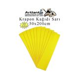 Renkli Krapon Kağıdı 50x200 cm 10 Adet Renkli Grapon Kağıdı Okul Sınıf Etkinlik Kreş Okul Öncesi Kırapon Grafon Sarı